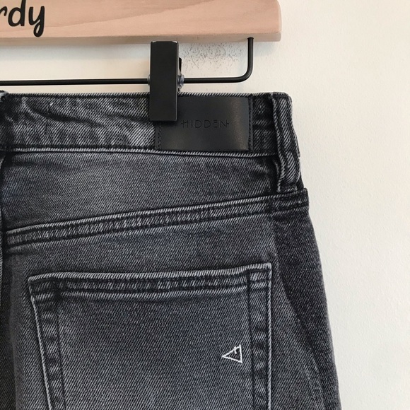 Hidden Black Denim Raw Hem Mini Skirt - Picture 5 of 6